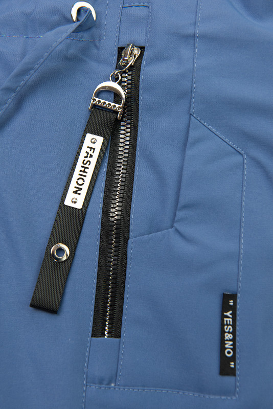 Zimní bunda/parka se stahováním v pase modrá