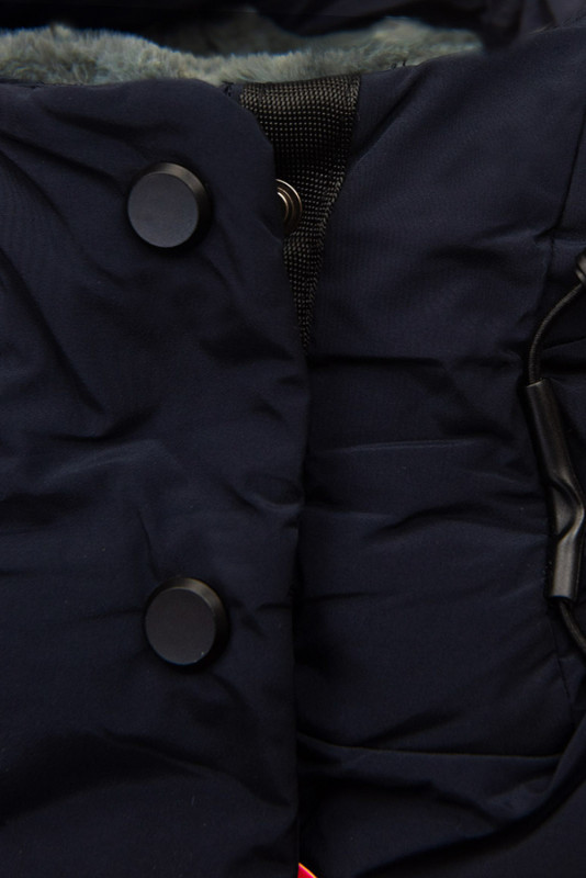 Extra teplá dlouhá zimní bunda v tmavě modré barvě