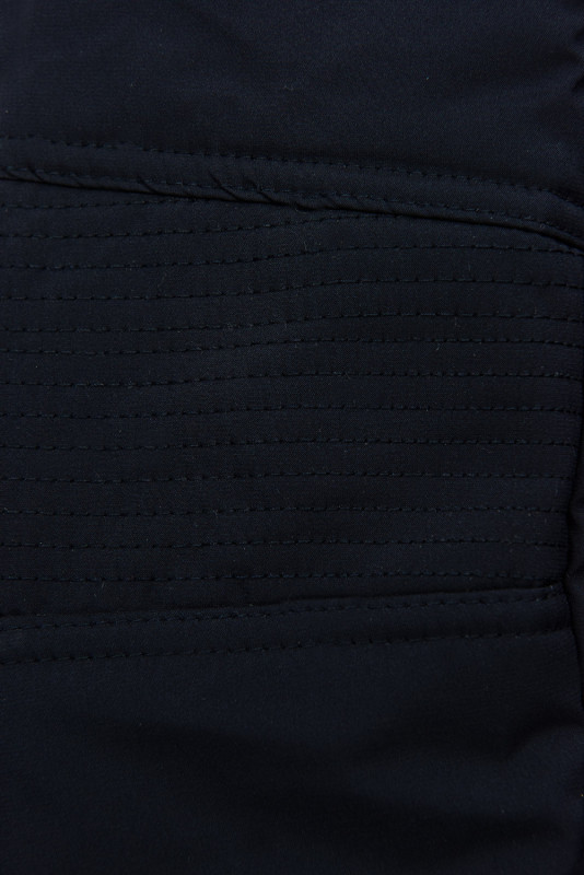 Tmavě modrá zimní bunda s opaskem