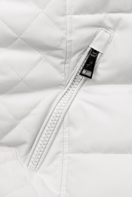 Teplá prošívaná bunda v ecru barvě