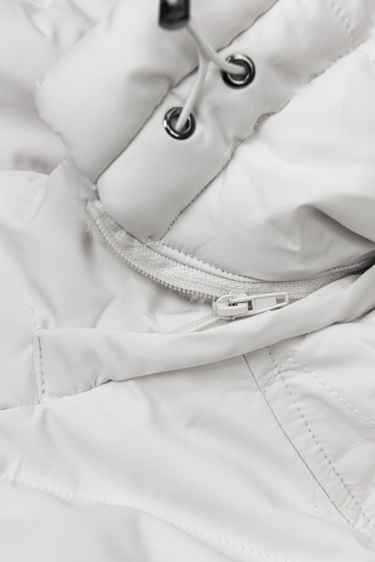 Teplá prošívaná bunda v ecru barvě