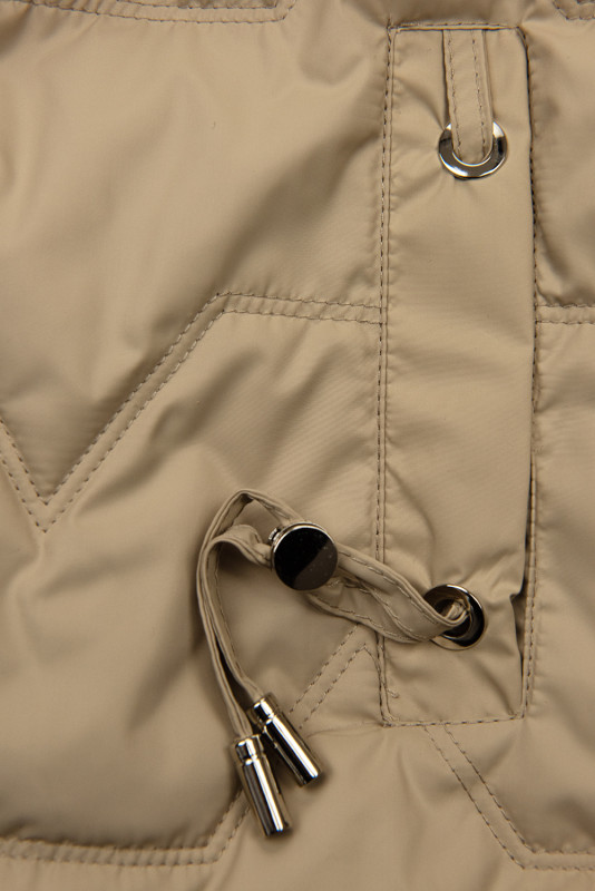 Cappuccino hnědá přechodná bunda s károvaným lemem