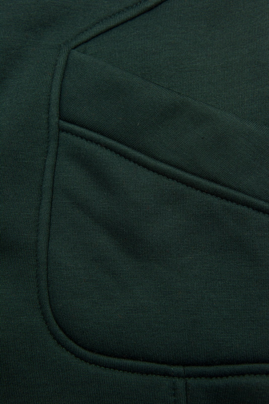 Smaragdově zelená dlouhá mikina s kapucí