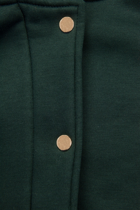 Smaragdově zelená dlouhá mikina s kapucí