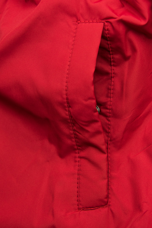 Prošívaná podzimní parka černá/červená