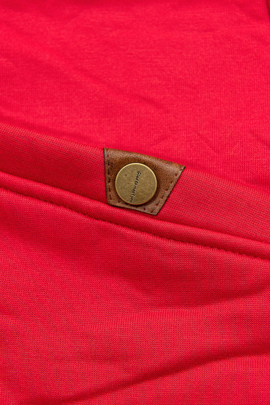 Mikina v prodlouženém střihu červená