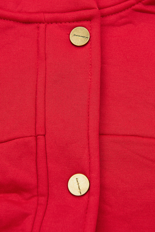 Mikina v prodlouženém střihu červená