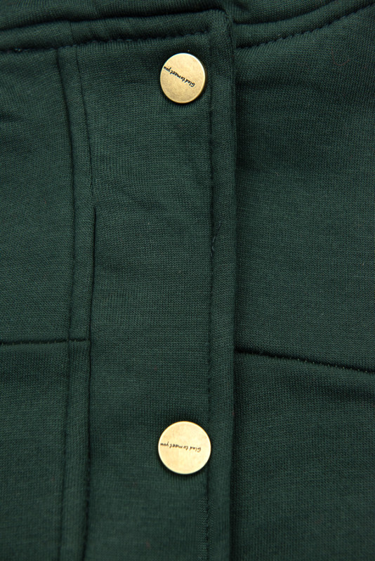 Mikina v prodlouženém střihu tmavě zelená