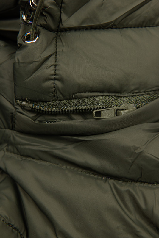 Olivově zelená bunda na přechodné období