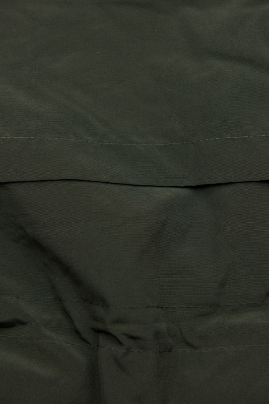 Tmavě zelená zimní parka s plyšem a kožešinou