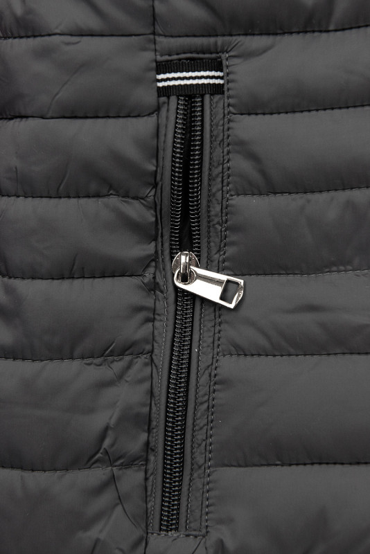 Tmavě šedá prošívaná bunda na přechodné období