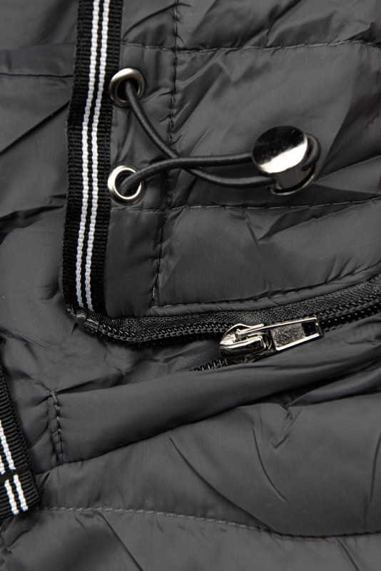 Tmavě šedá prošívaná bunda na přechodné období