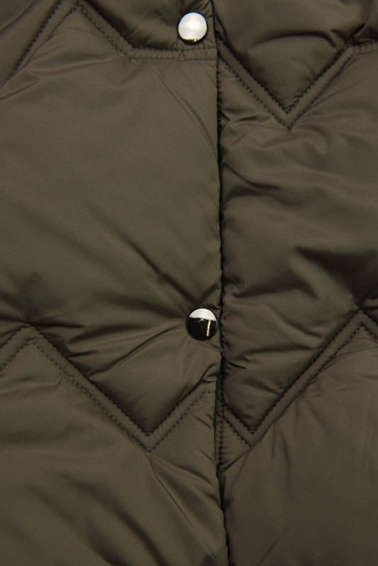 Oboustranný přechodný kabát čokoládově hnědá/černá