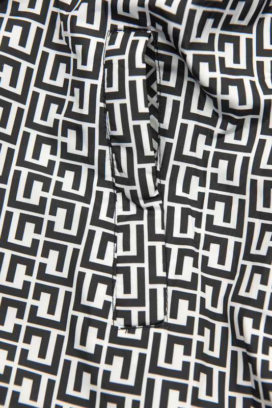 Černá/bílá lesklá oboustranná bunda