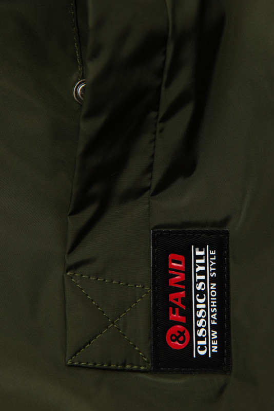 Khaki prodloužený plášť/parka