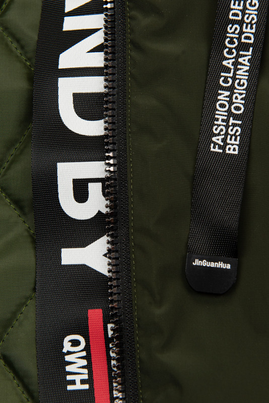 Khaki prodloužený plášť/parka