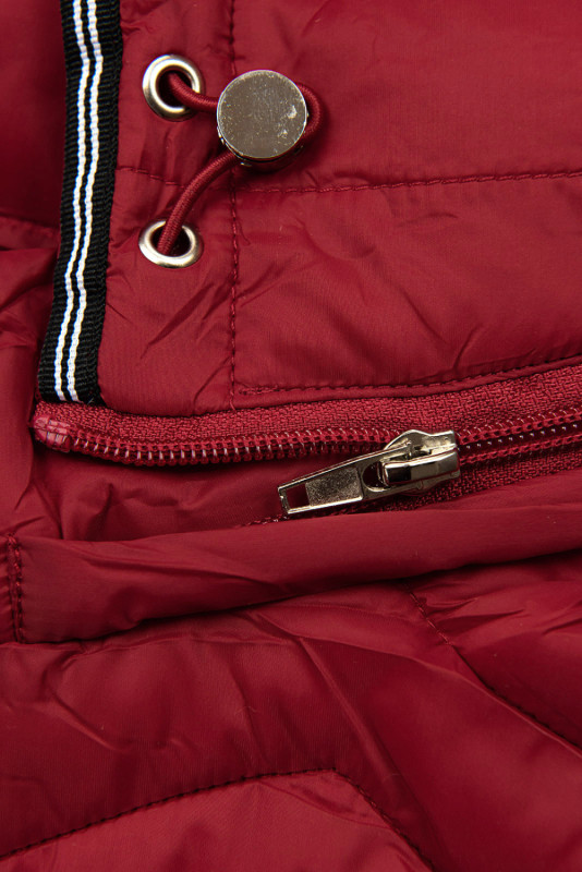 Lehká přechodná bunda vínově červená