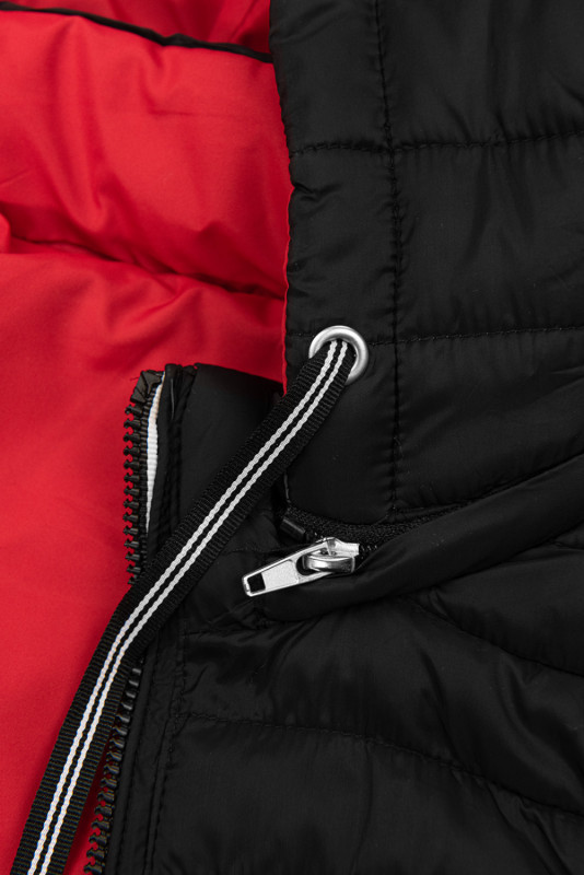 Oboustranná přechodná bunda černá/červená