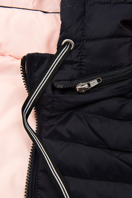 Oboustranná přechodná bunda tmavě modrá/růžová