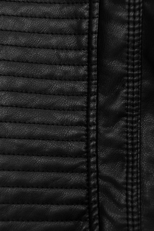 Černá koženková biker bunda