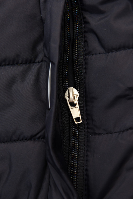 Přechodná bunda v prodlouženém střihu tmavě modrá