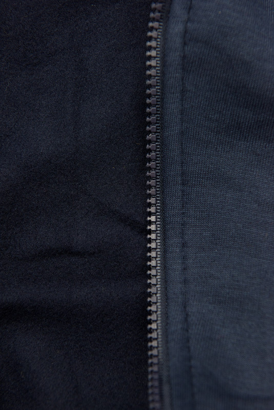 Tmavě modrá mikina s květinovou podšívkou