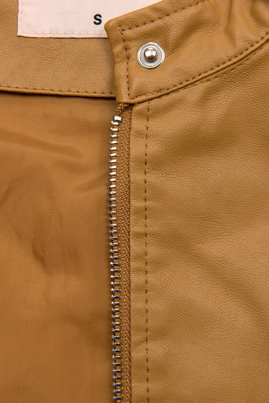 Camel hnědá basic koženková bunda