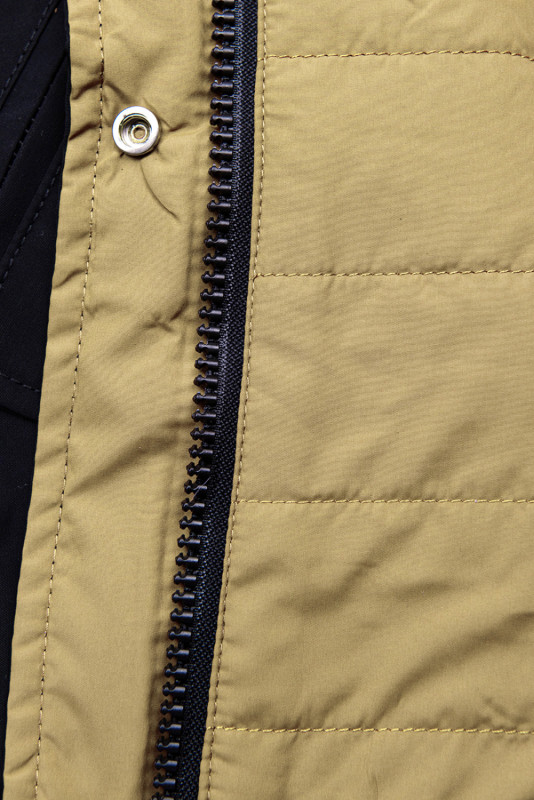 Přechodná oboustranná parka s kapucí světle šedá/písková