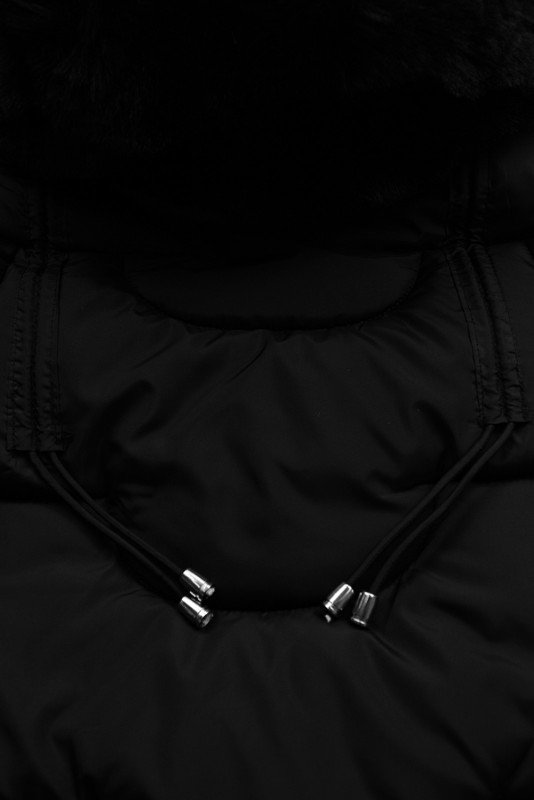 Černá dětská zimní bunda s kapucí