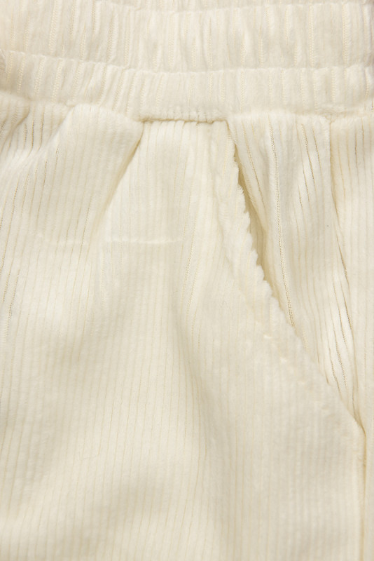 Ecru kalhoty se šněrováním v pase