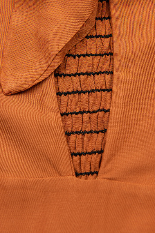 Skořicově hnědý kalhotový overal