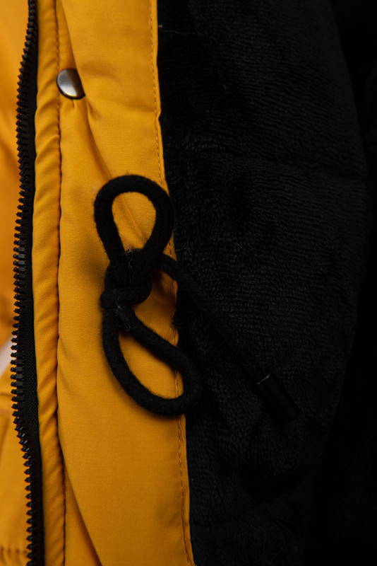 Hořčicově žlutá  zateplená dětská zimní bunda