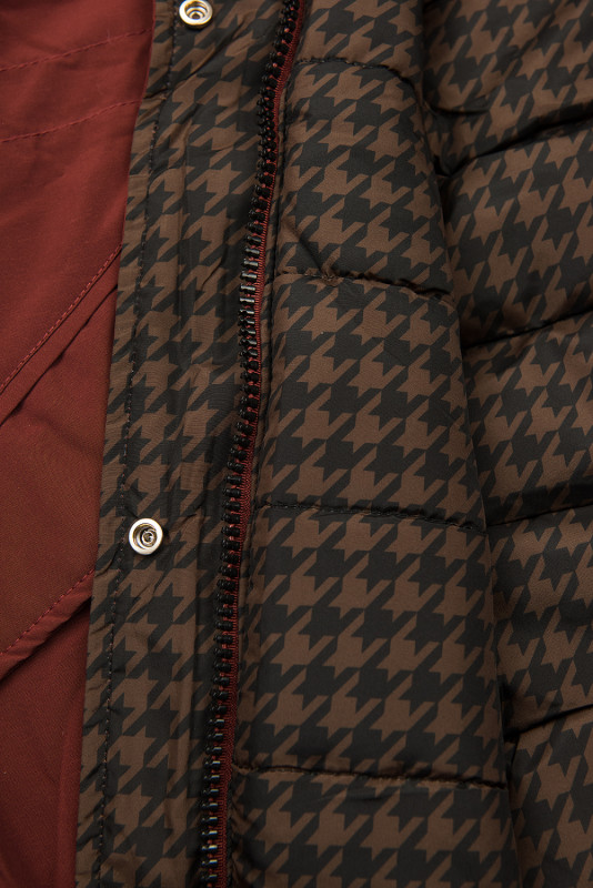 Skořicově hnědá oboustranná parka na zimu