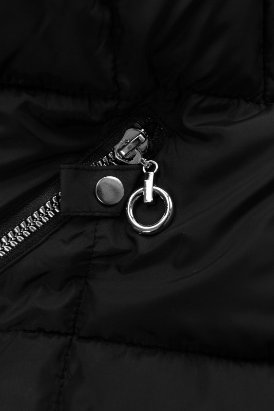 Černá zimní bunda s rukavicemi