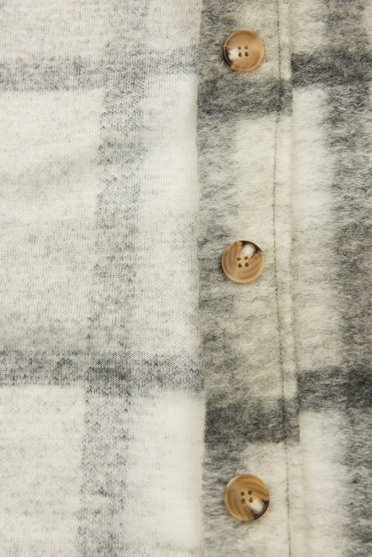 Šedo-bílá košilová bunda