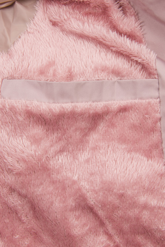 Zimní bunda starorůžová s růžovou kožešinou