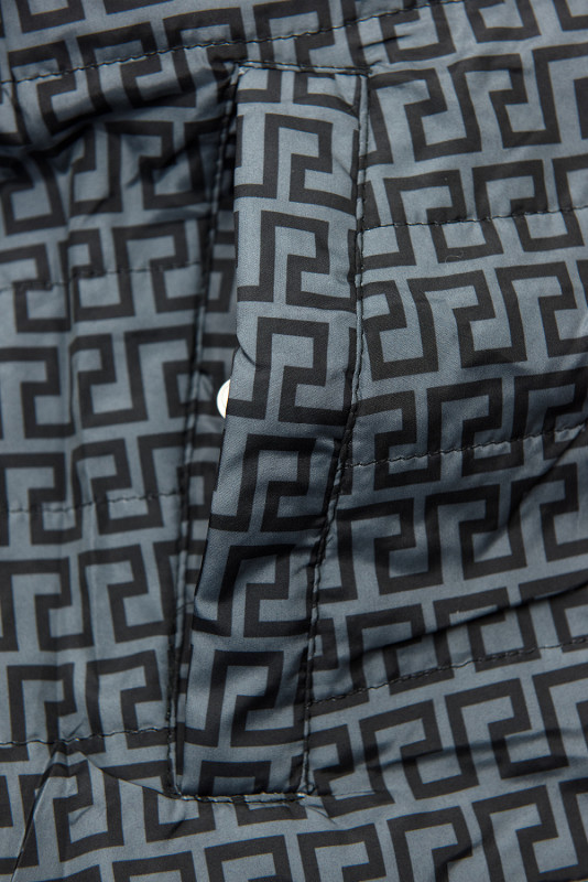 Černá/šedá oboustranná přechodná parka