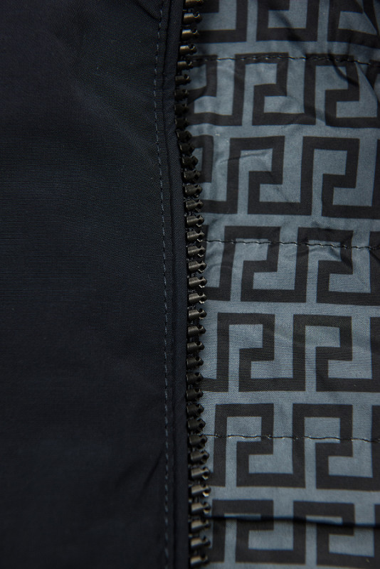 Oboustranná parka se vzorem tmavomodrá/šedá