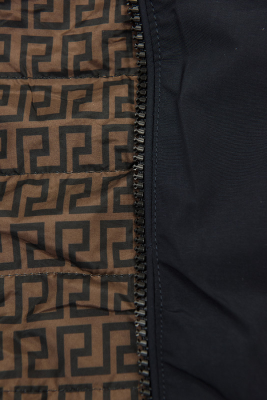 Oboustranná parka se vzorem tmavomodrá/hnědá