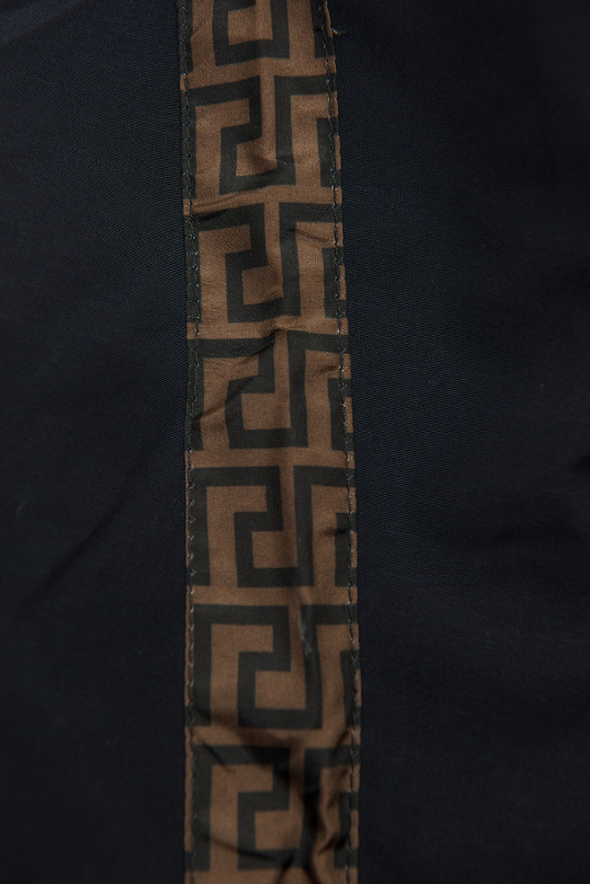 Oboustranná parka se vzorem tmavomodrá/hnědá