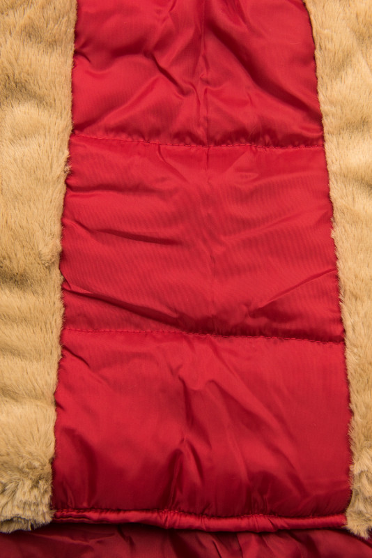 Červená/hnědá parka na období podzim/zima