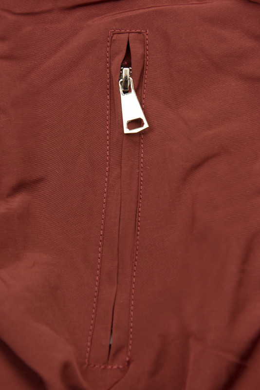 Vínová/hnědá oboustranná přechodná parka