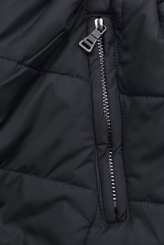 Tmavě modrá/hnědá oboustranná bunda s výplní