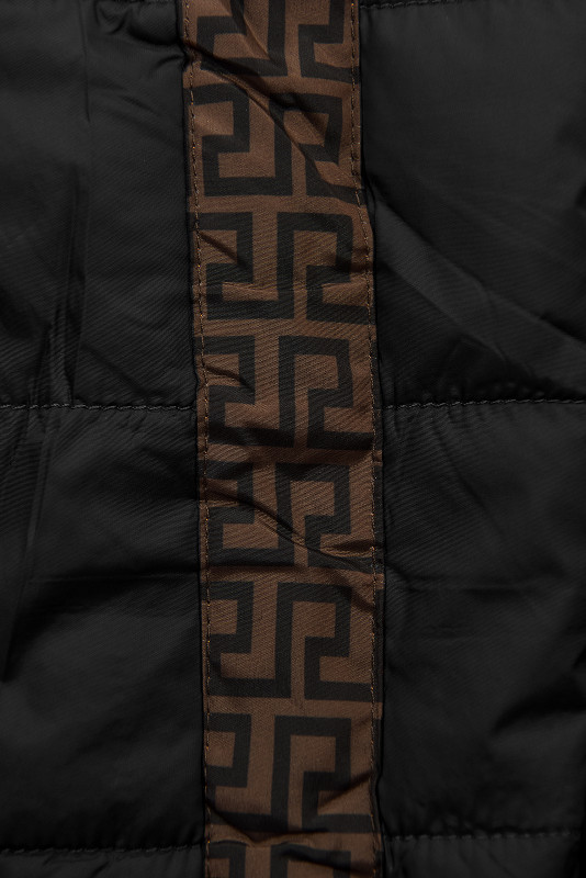 Černá/hnědá oboustranná zimní parka