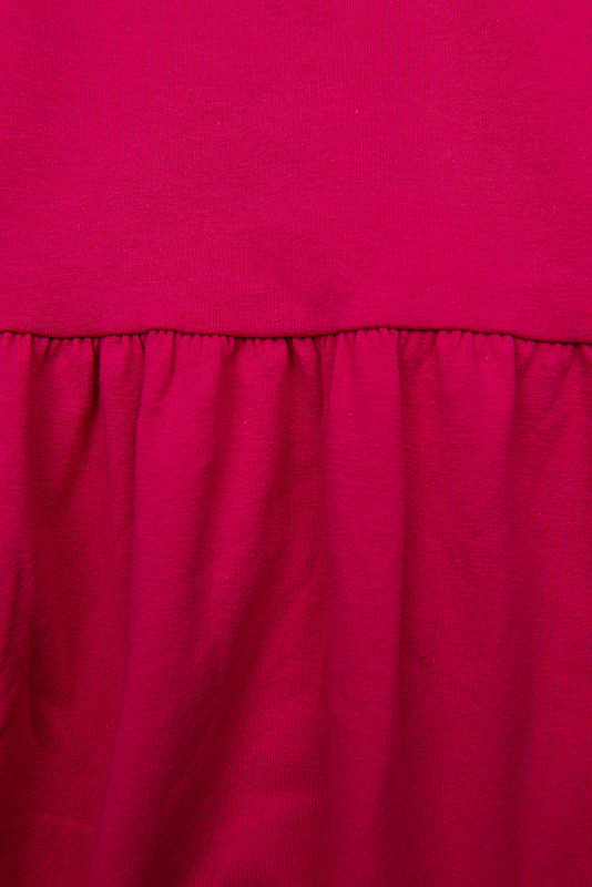 Růžové bavlněné šaty v A-střihu