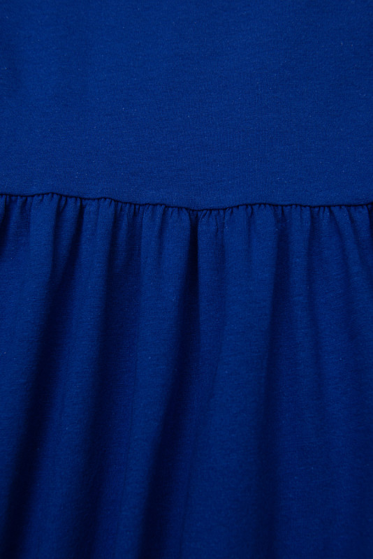 Modré bavlněné šaty v A-střihu