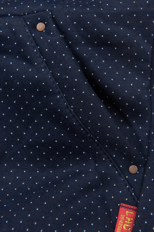 Tmavě modrá mikina s jemným tečkovaným potiskem