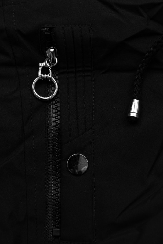 Černá dětská parka s kožešinou