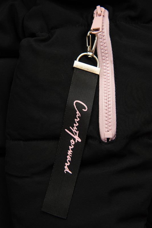 Zimní dětská bunda černá/růžová