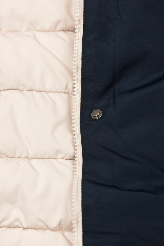 Tmavě modrá/smotanová oboustranná zimní bunda